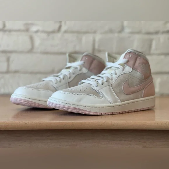 Nike Air Jordan 1 Mid Retro Coconut Milk Legend Pink Sail FQ1926-161 Women Sizes - Picture 6 of 10